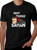 Not Today Satan Graphic Tee - Relaxed Monkey Design