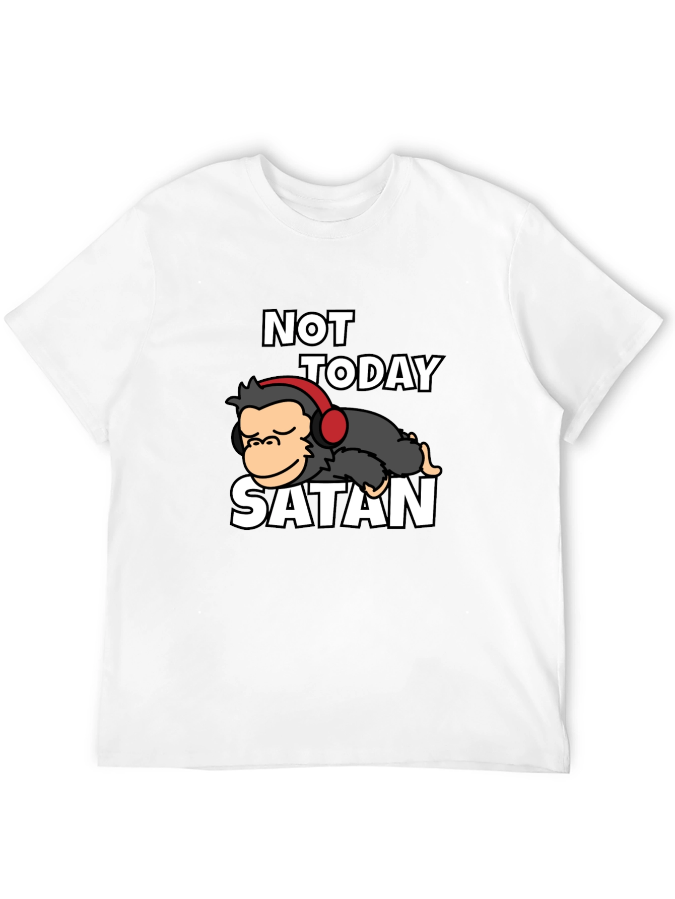 Not Today Satan Graphic Tee - Relaxed Monkey Design