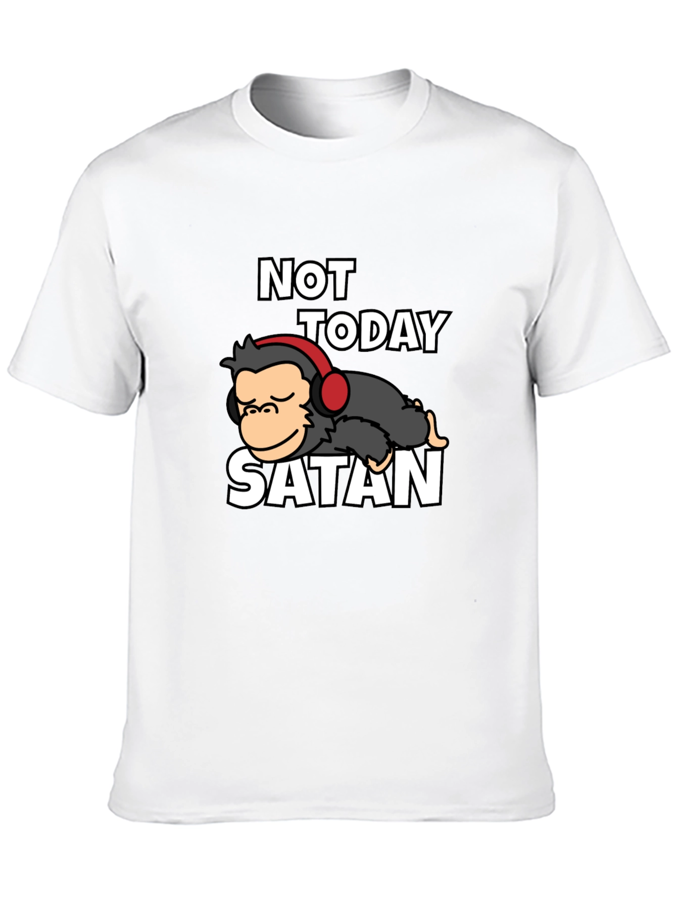 Not Today Satan Graphic Tee - Relaxed Monkey Design