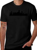 Cityscape Graphic Tee - Urban Silhouette Shirt