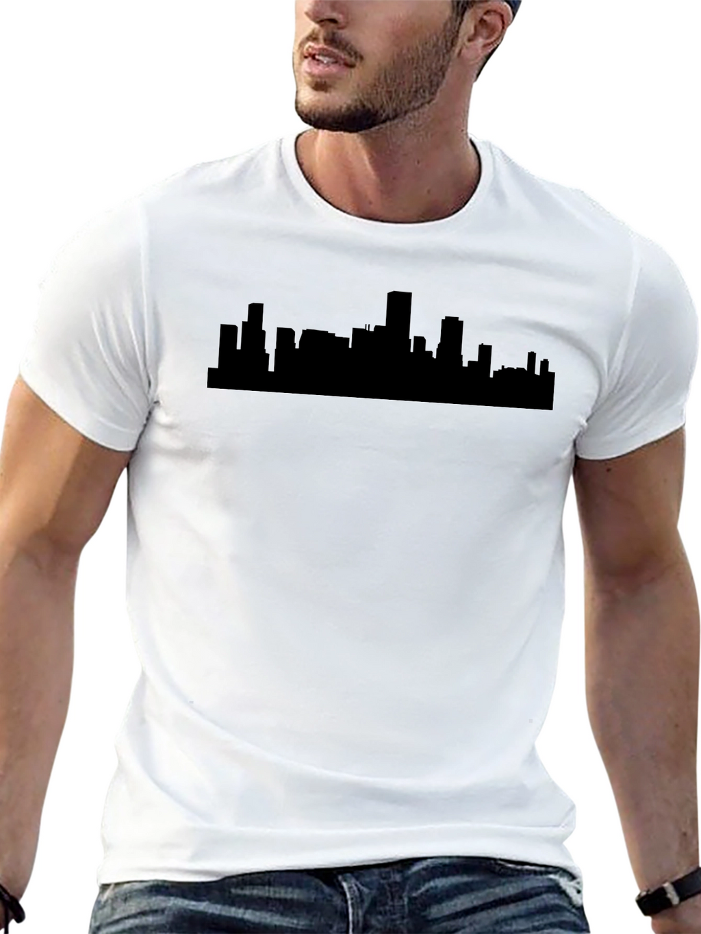 Cityscape Graphic Tee - Urban Silhouette Shirt