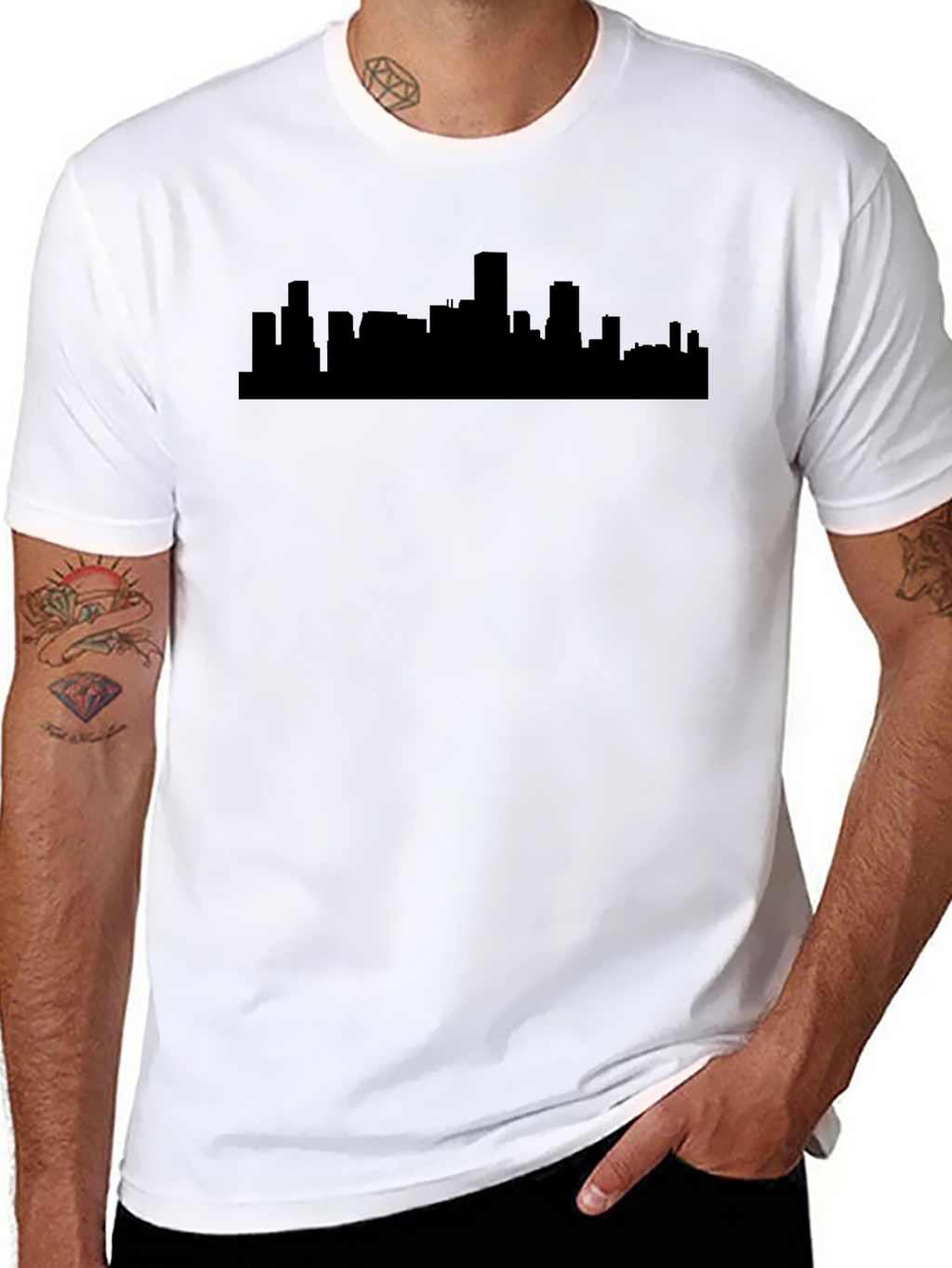 Cityscape Graphic Tee - Urban Silhouette Shirt