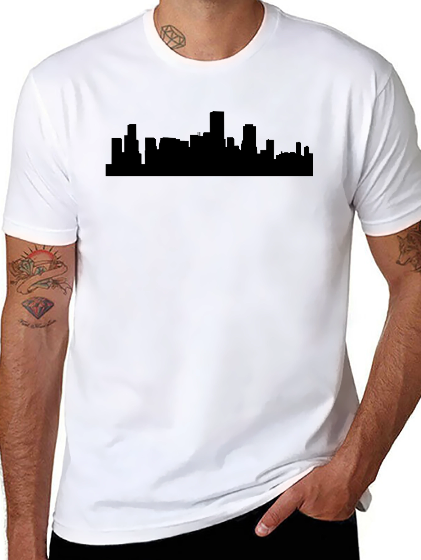 Cityscape Graphic Tee - Urban Silhouette Shirt