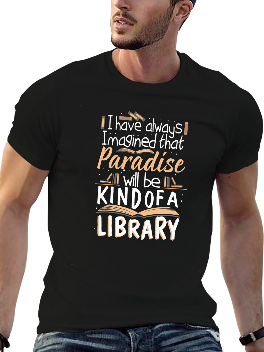 Paradise Library Black Graphic T-Shirt