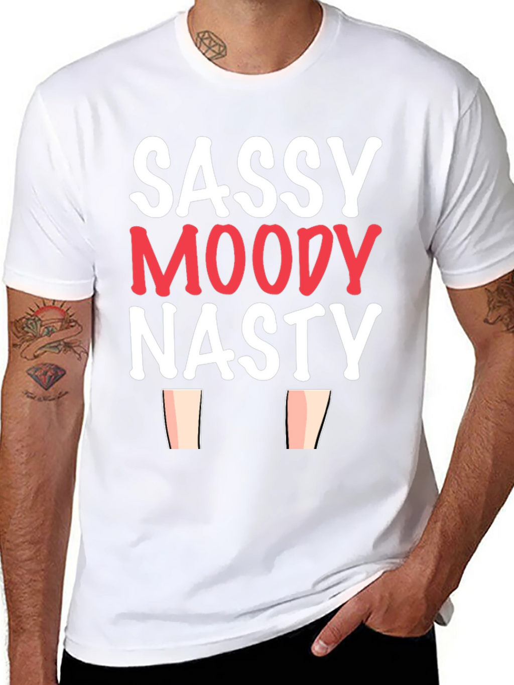 Sassy Moody Nasty Graphic Tee - Black