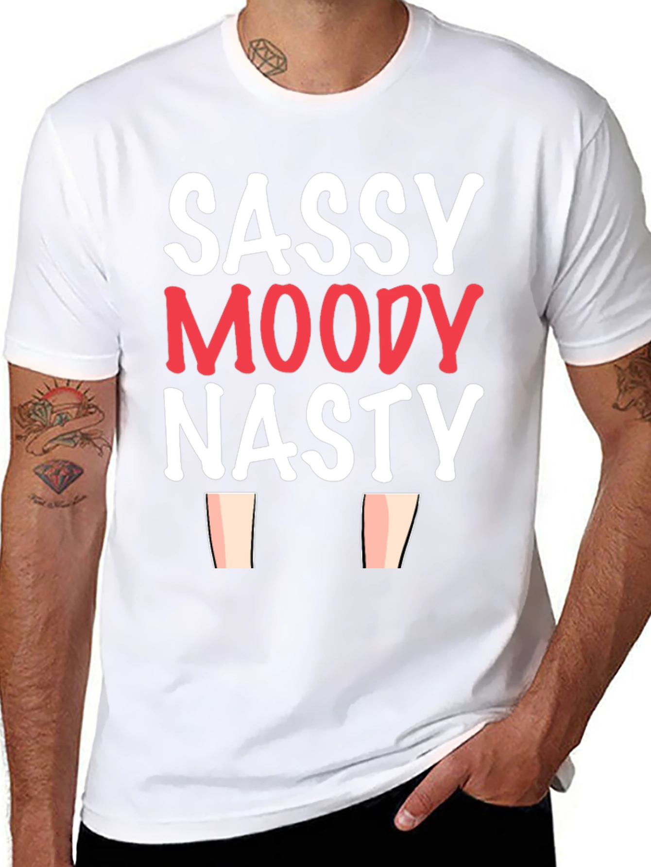 Sassy Moody Nasty Graphic Tee - Black