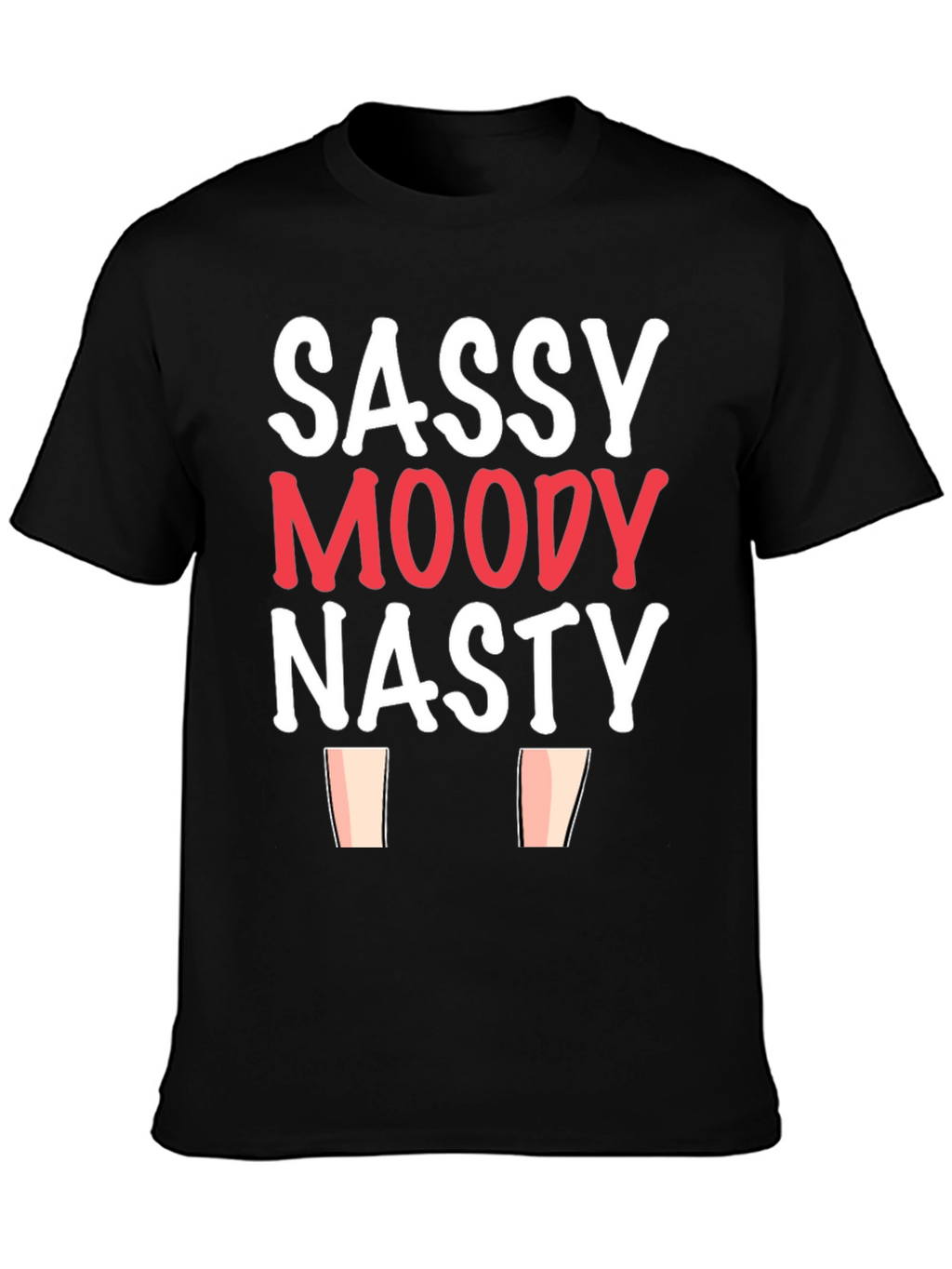 Sassy Moody Nasty Graphic Tee - Black