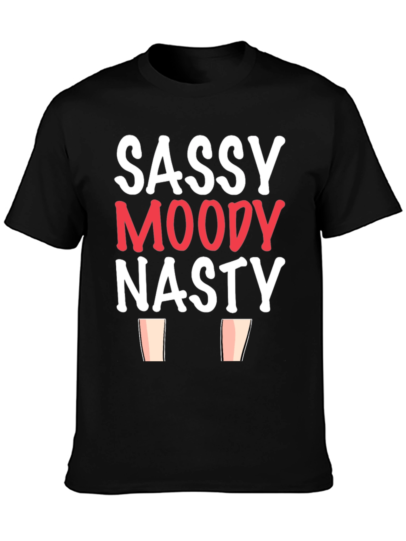 Sassy Moody Nasty Graphic Tee - Black