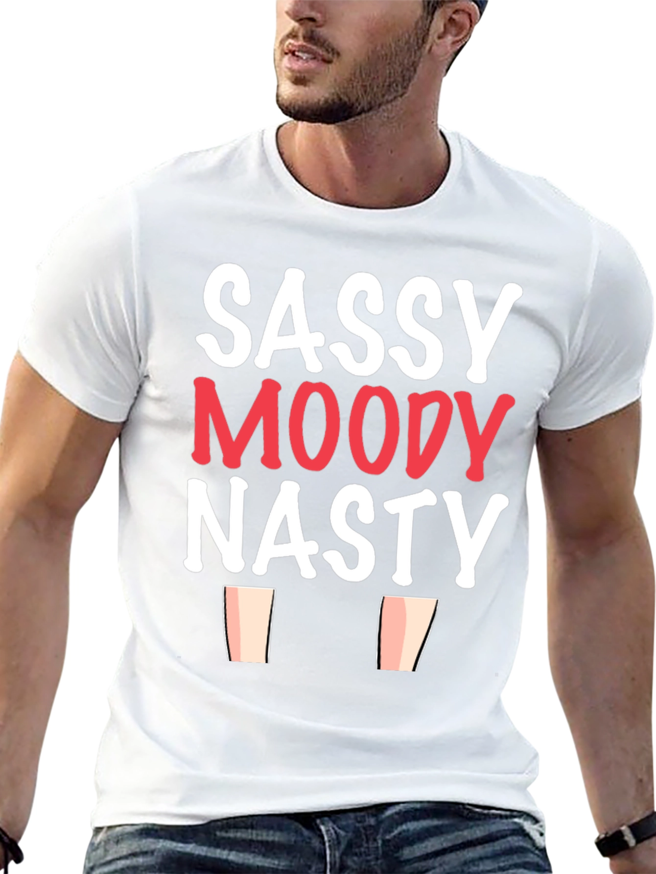 Sassy Moody Nasty Graphic Tee - Black