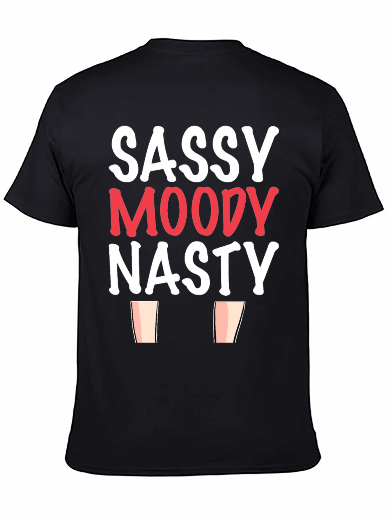 Sassy Moody Nasty Graphic Tee - Black