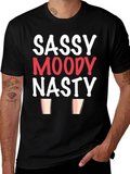 Sassy Moody Nasty Graphic Tee - Black