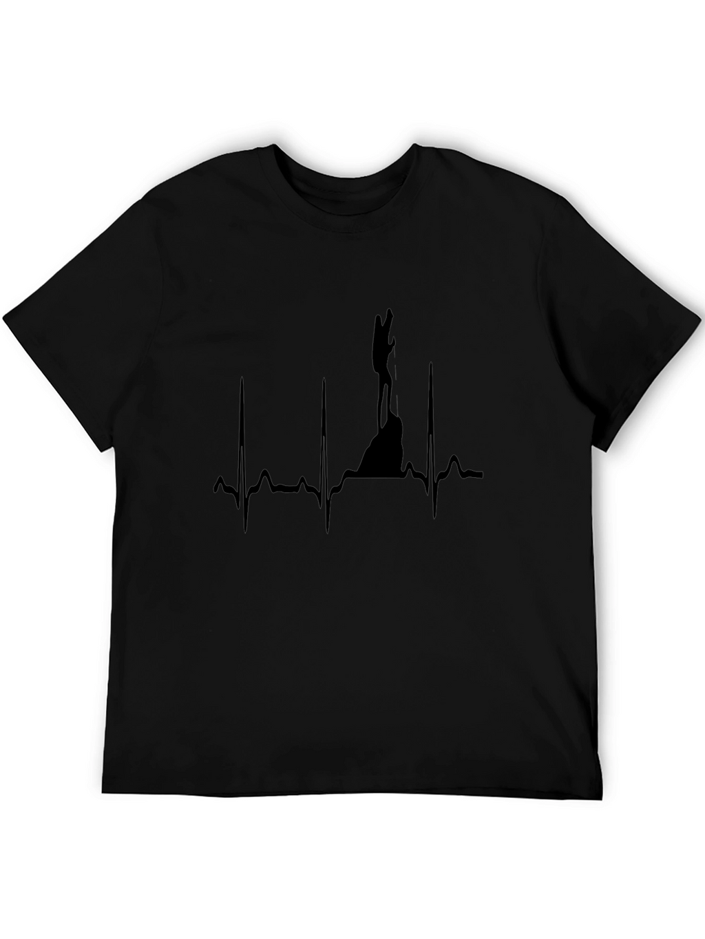 Climbing Heartbeat Graphic T-Shirt - Black