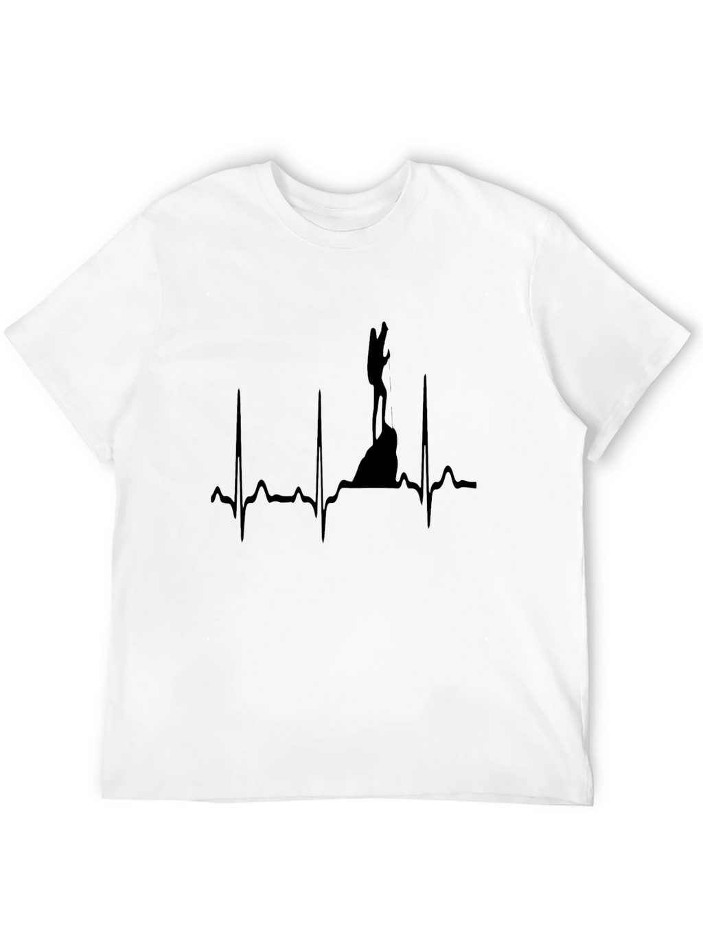 Climbing Heartbeat Graphic T-Shirt - Black
