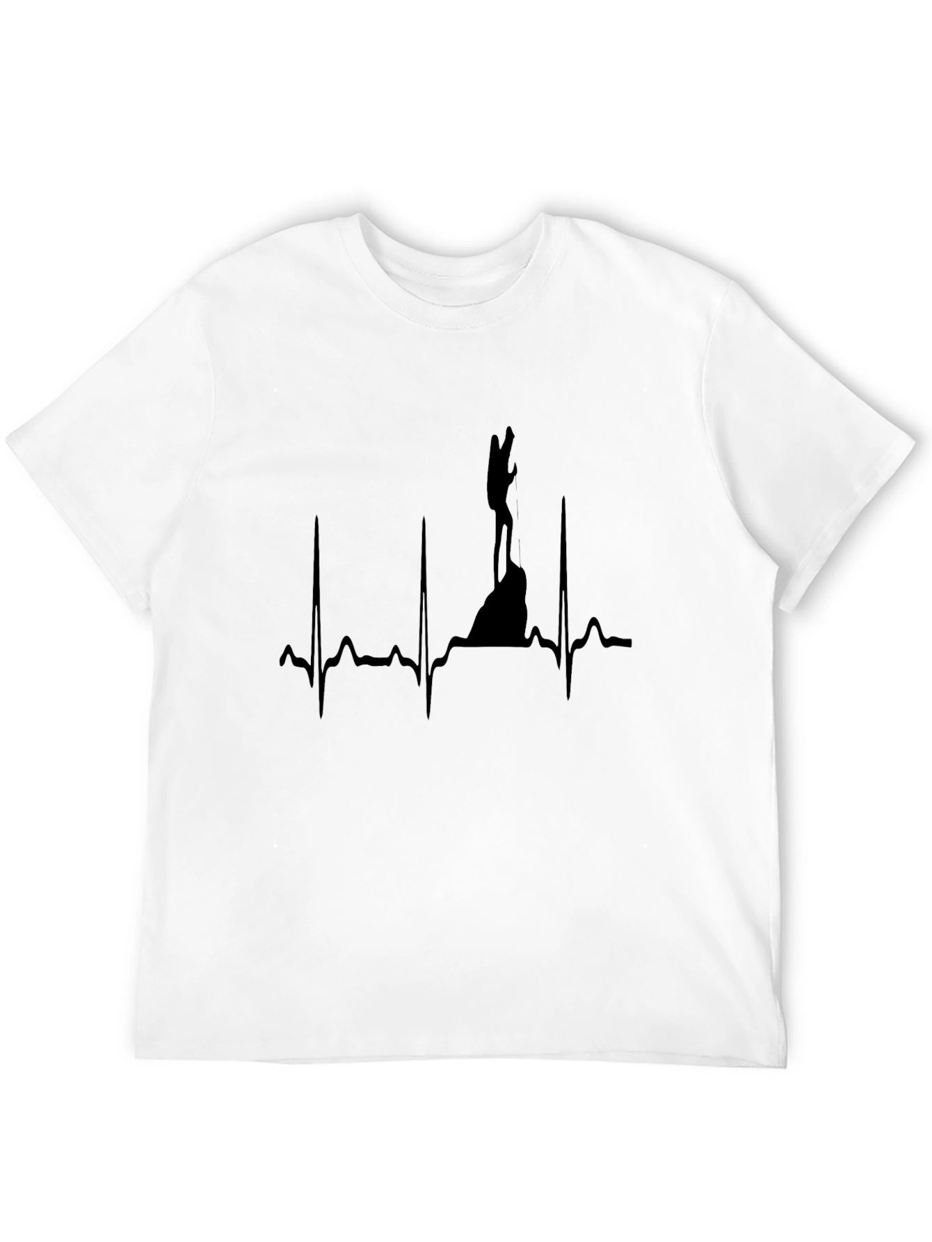 Climbing Heartbeat Graphic T-Shirt - Black