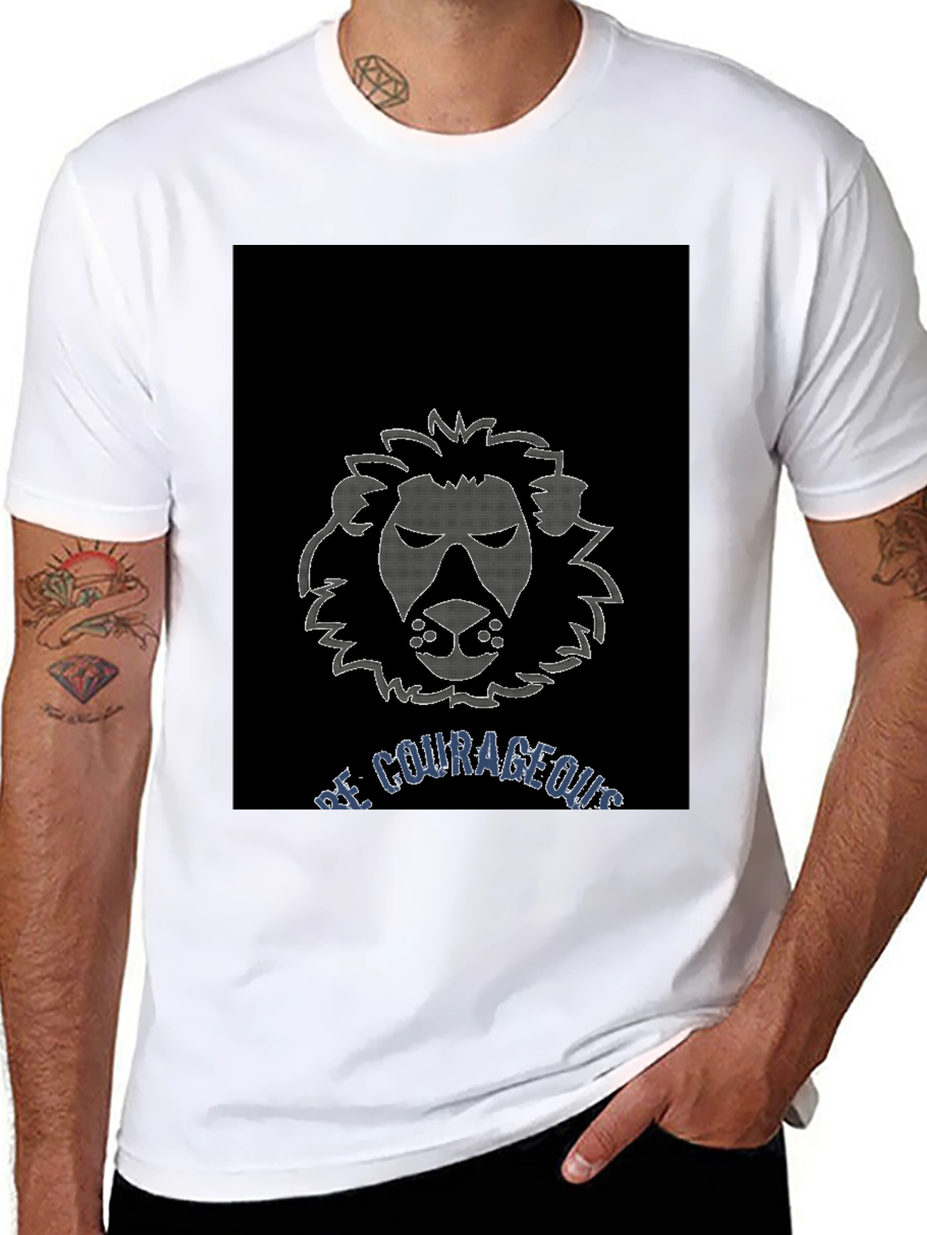 Be Courageous Lion Graphic T-Shirt
