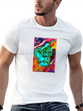Abstract Lion Graphic Black T-Shirt