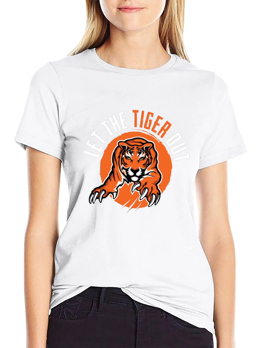 Let The Tiger Out Black Graphic Tee