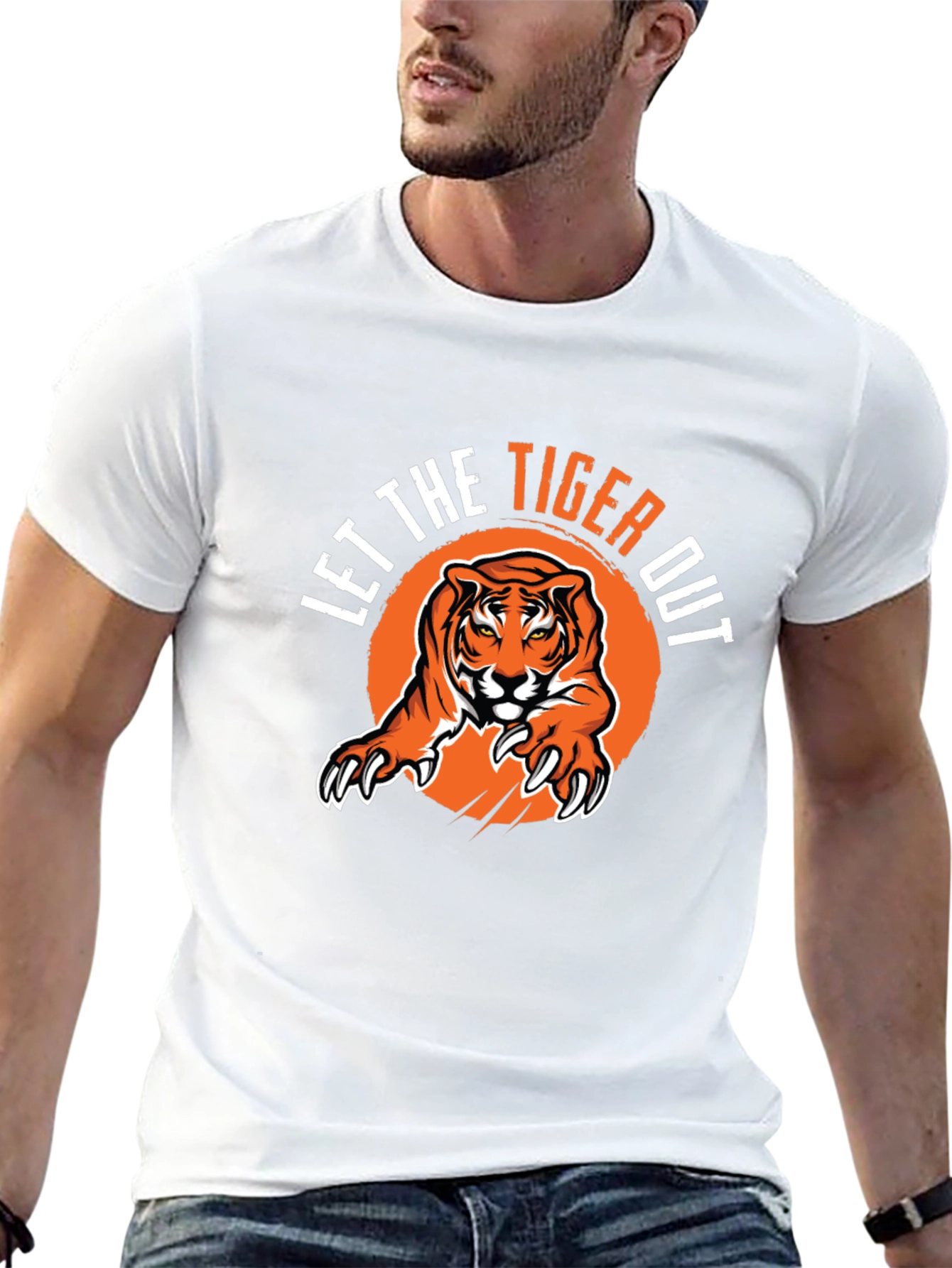 Let The Tiger Out Black Graphic Tee