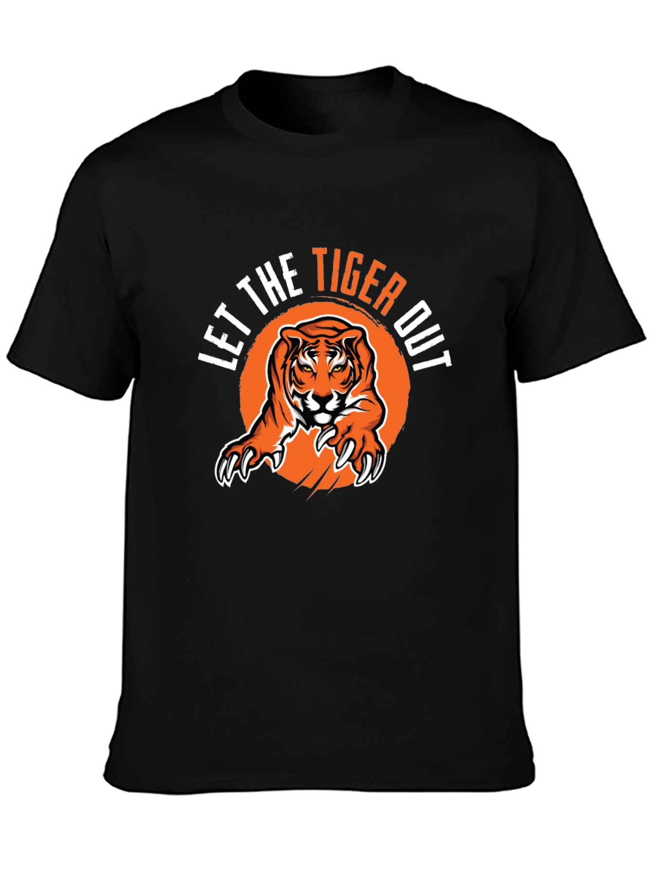 Let The Tiger Out Black Graphic Tee