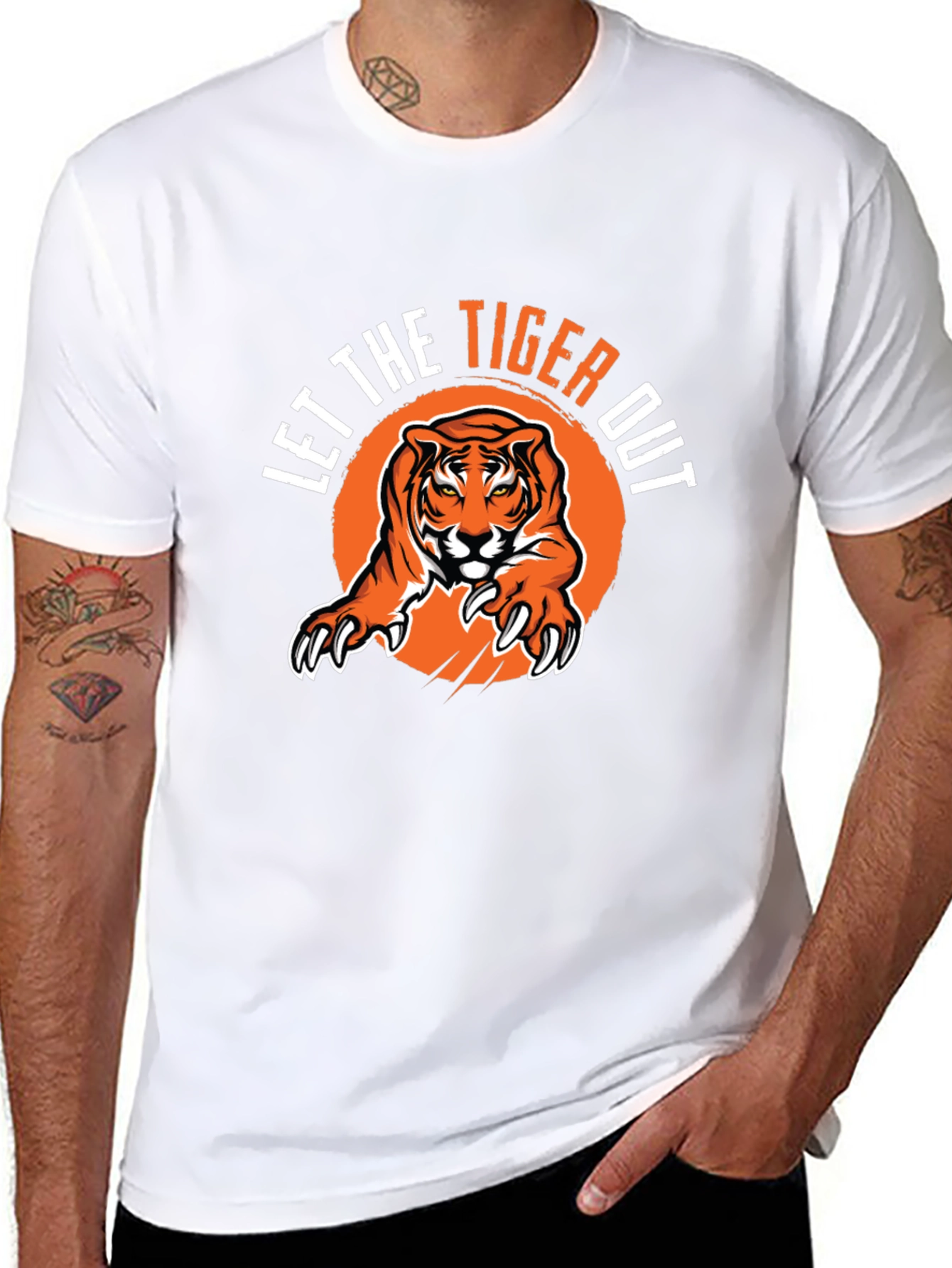 Let The Tiger Out Black Graphic Tee