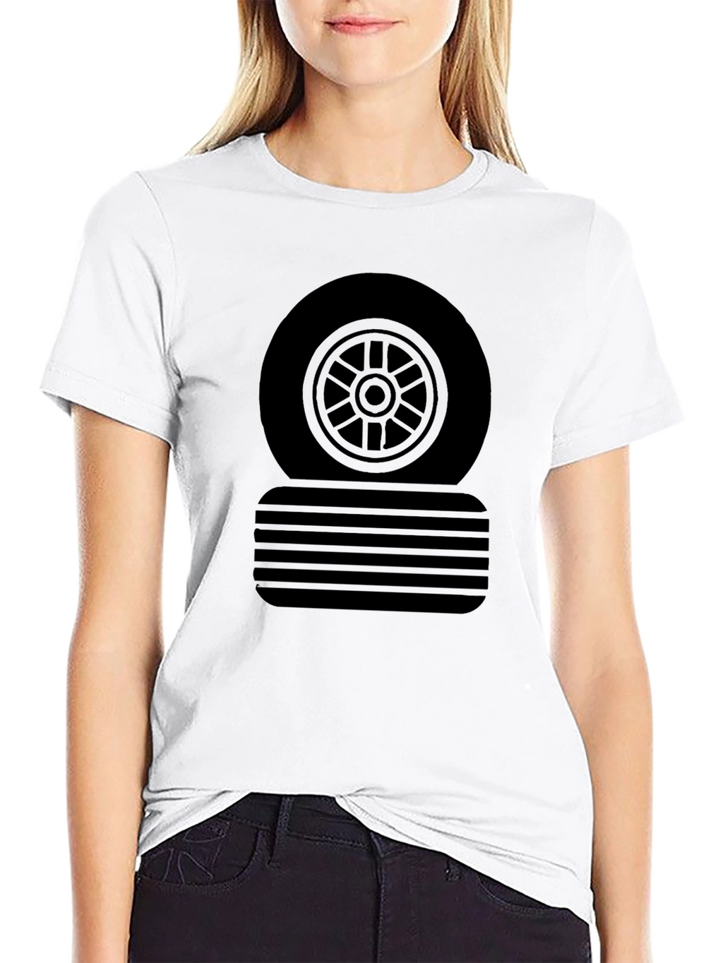 Black Tire Graphic Tee - Casual Style