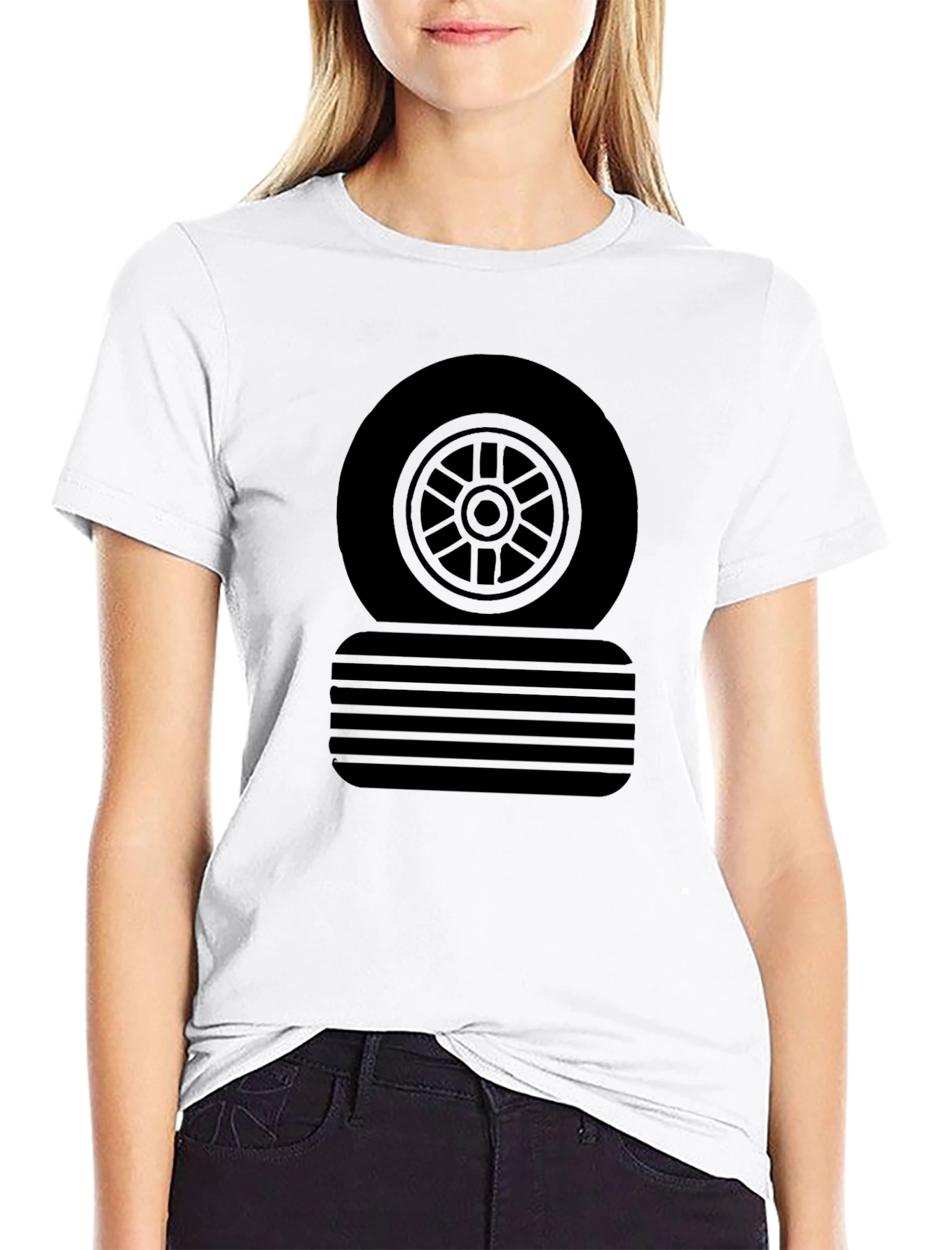 Black Tire Graphic Tee - Casual Style