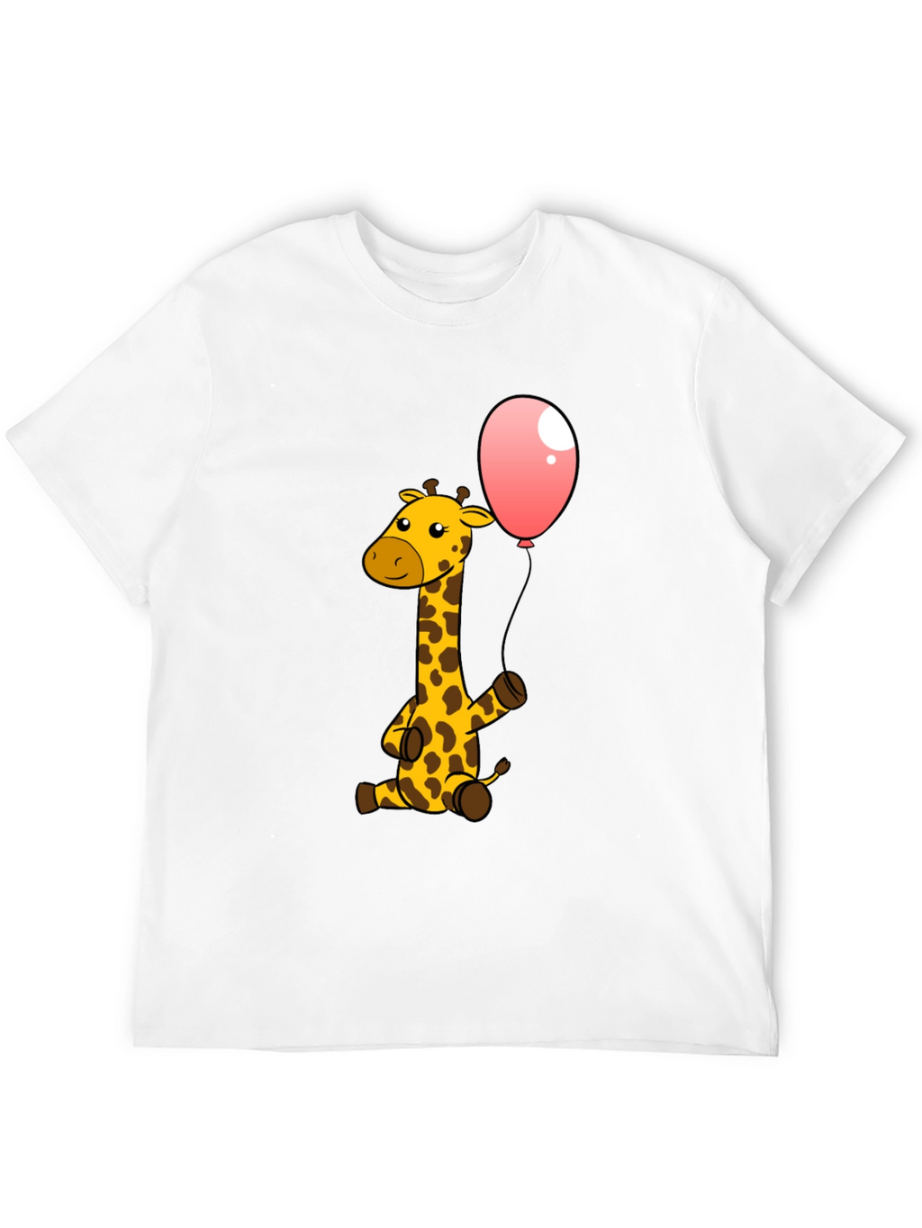 Giraffe & Balloon Graphic Black T-Shirt