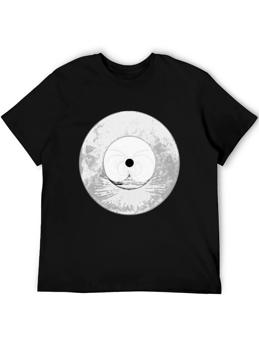 Abstract Eye Graphic Tee - Black Cotton Blend
