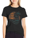 Beach Themed Graphic T-Shirt