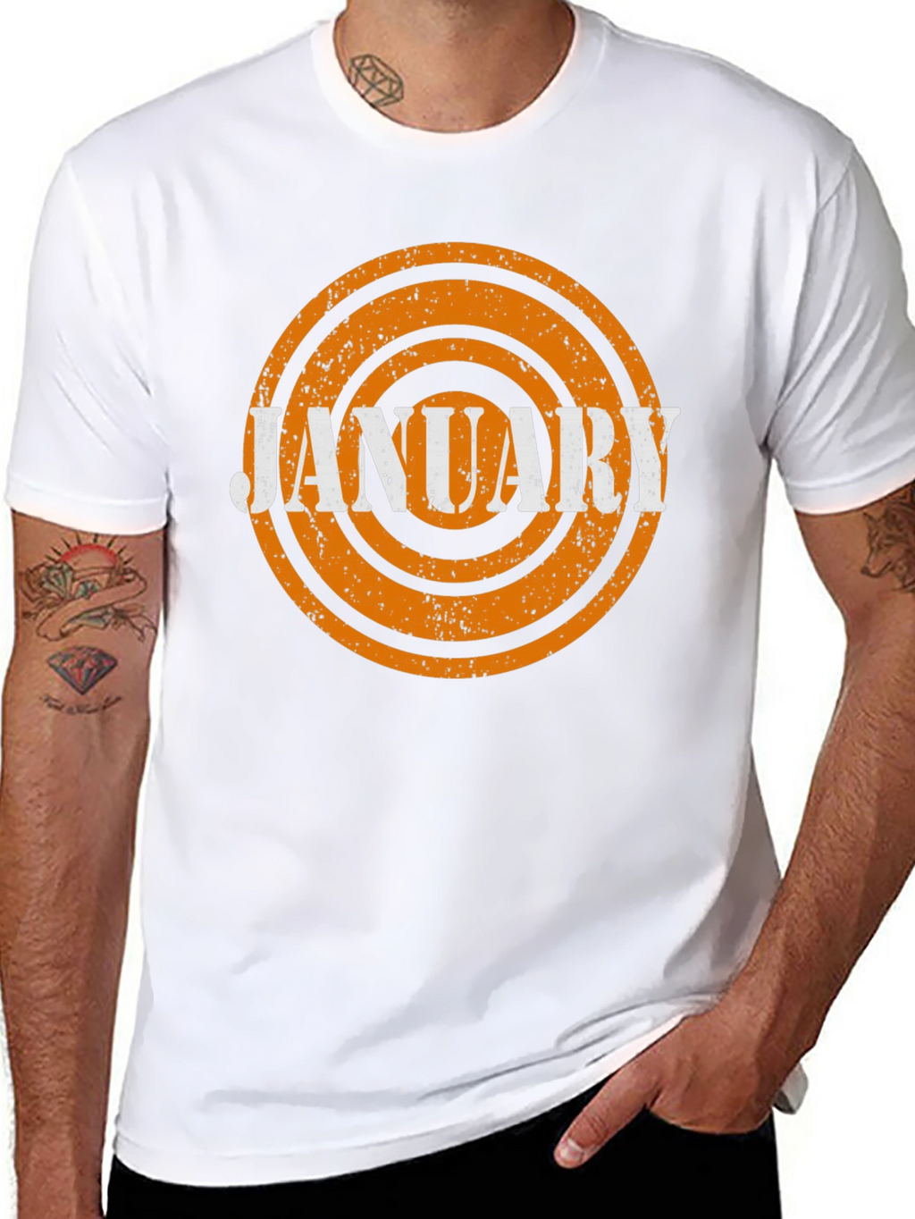 January Month Retro T-Shirt - Black
