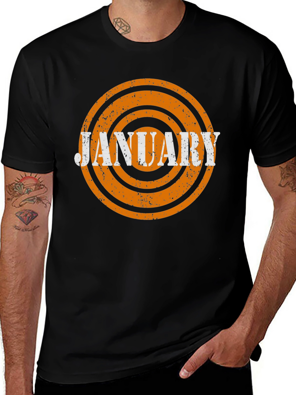January Month Retro T-Shirt - Black