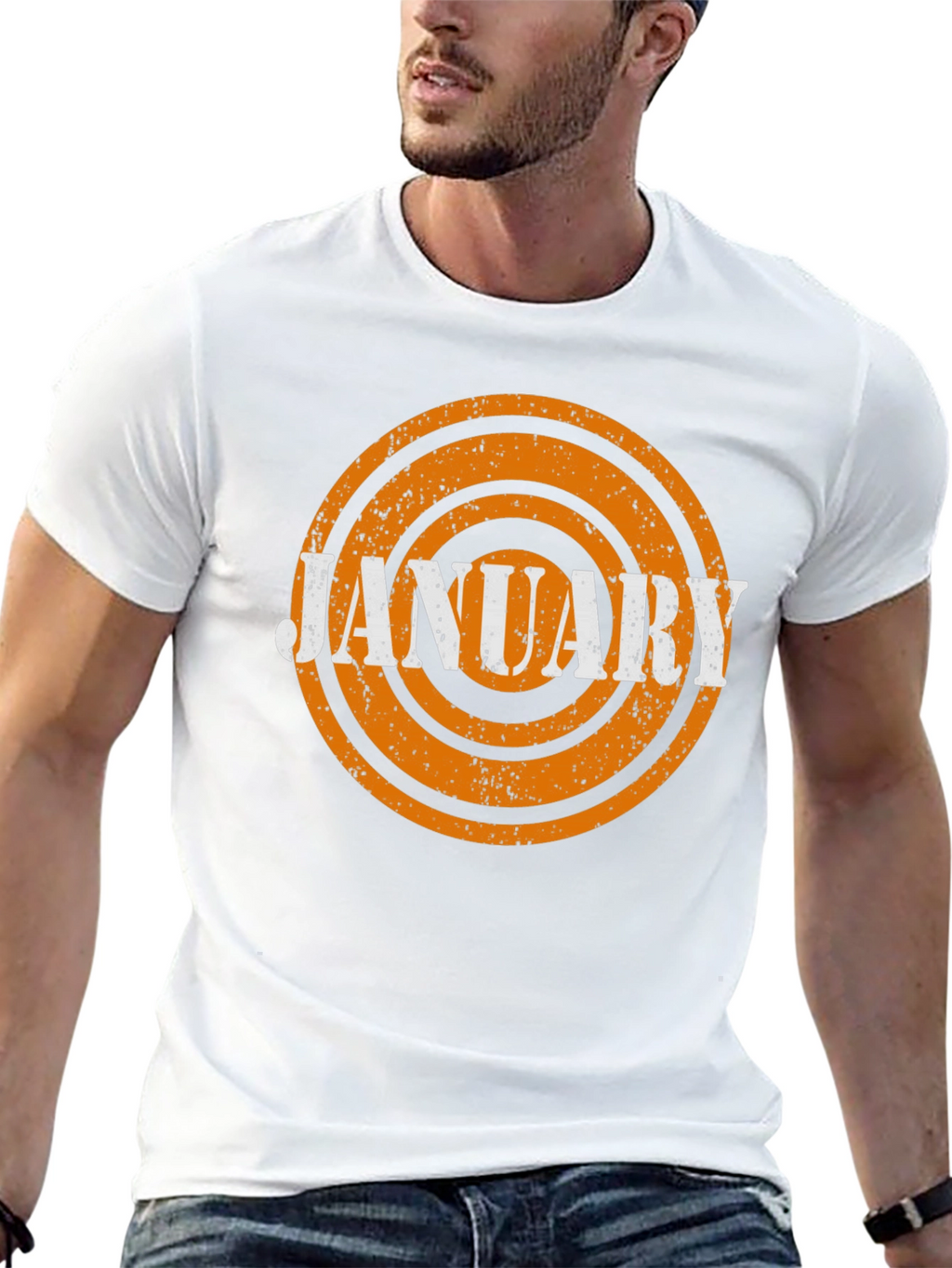 January Month Retro T-Shirt - Black