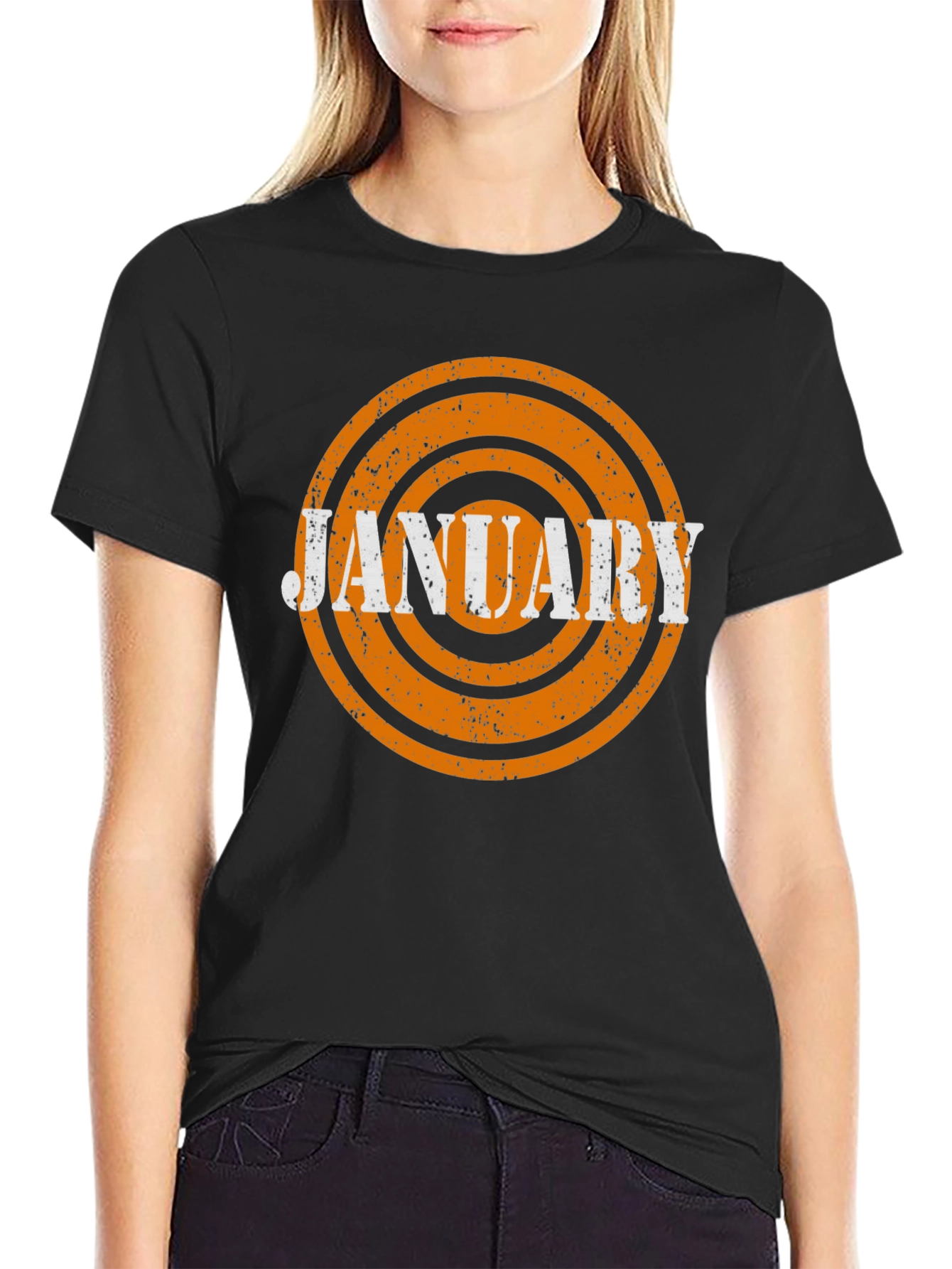 January Month Retro T-Shirt - Black