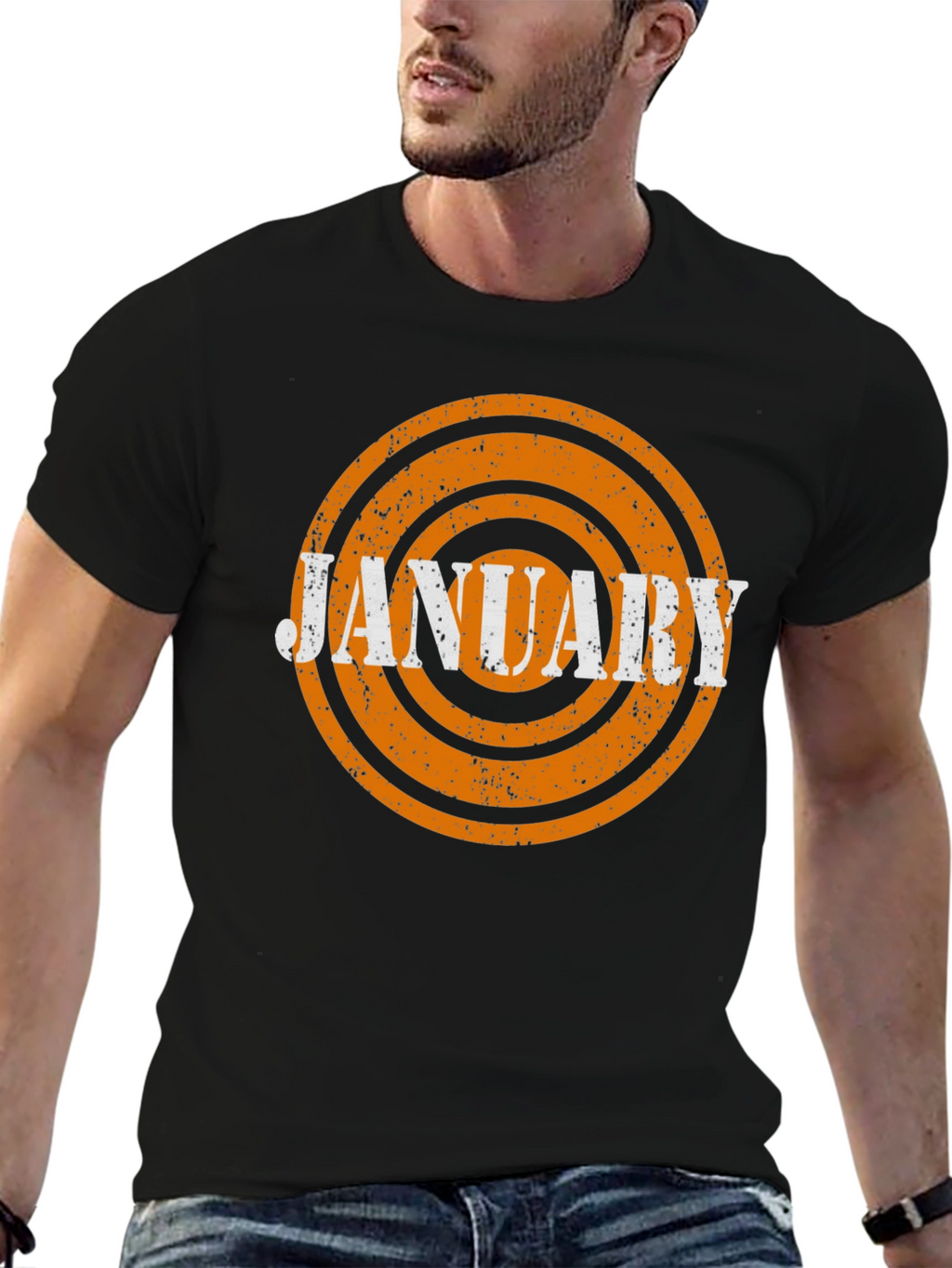 January Month Retro T-Shirt - Black