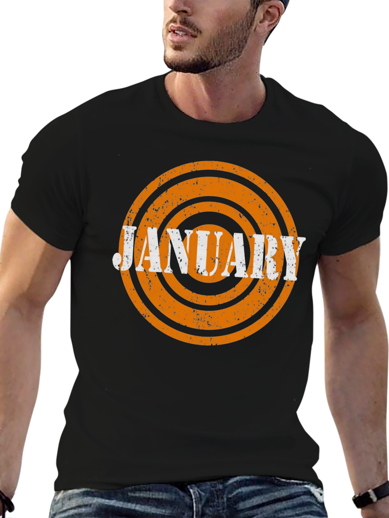 January Month Retro T-Shirt - Black