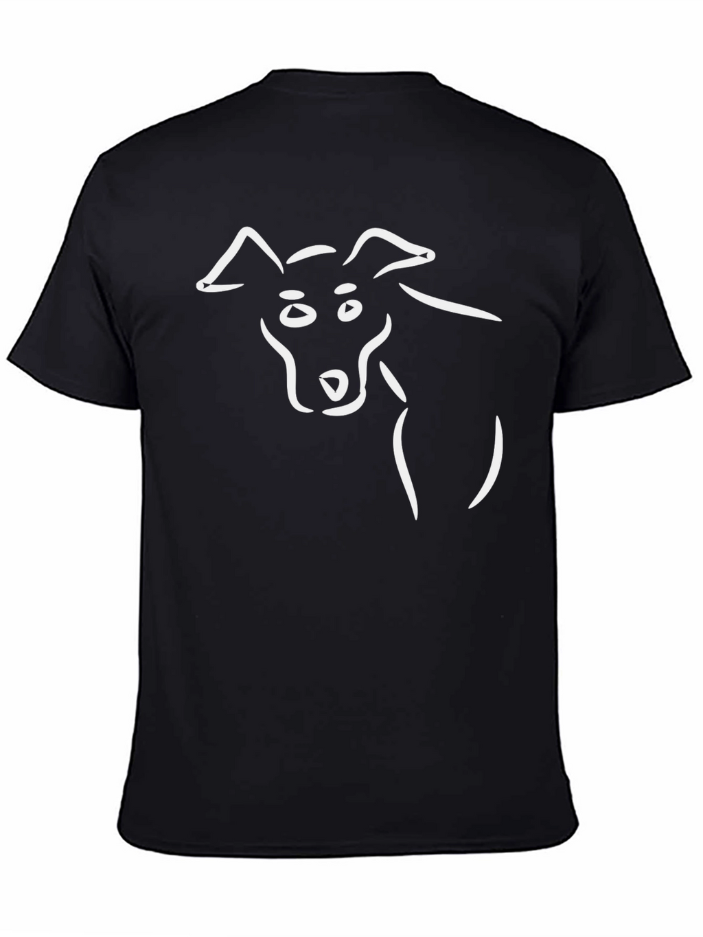 Minimalist Dog Sketch Black T-Shirt