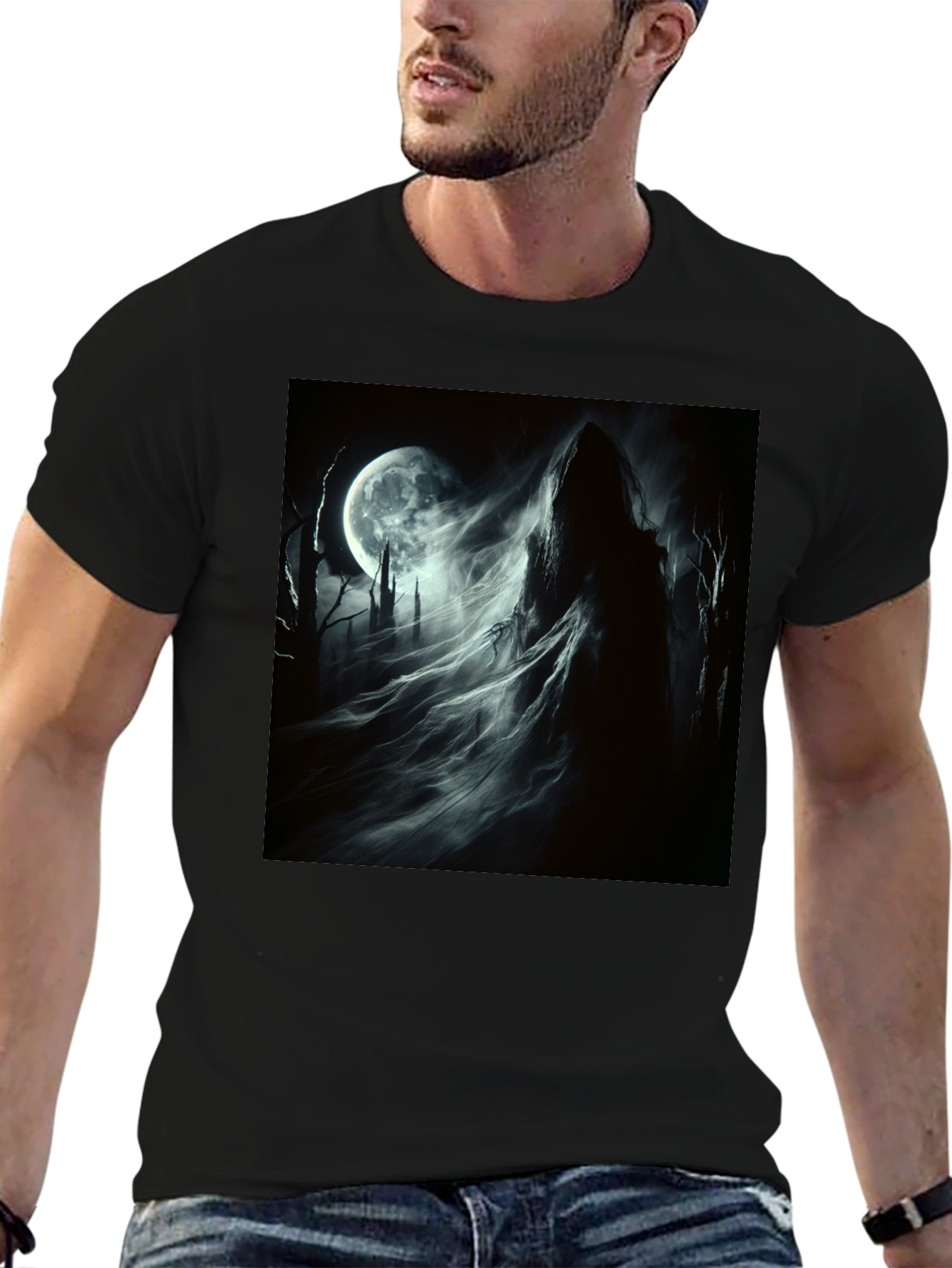 Grim Reaper Moon T-Shirt - Gothic Style