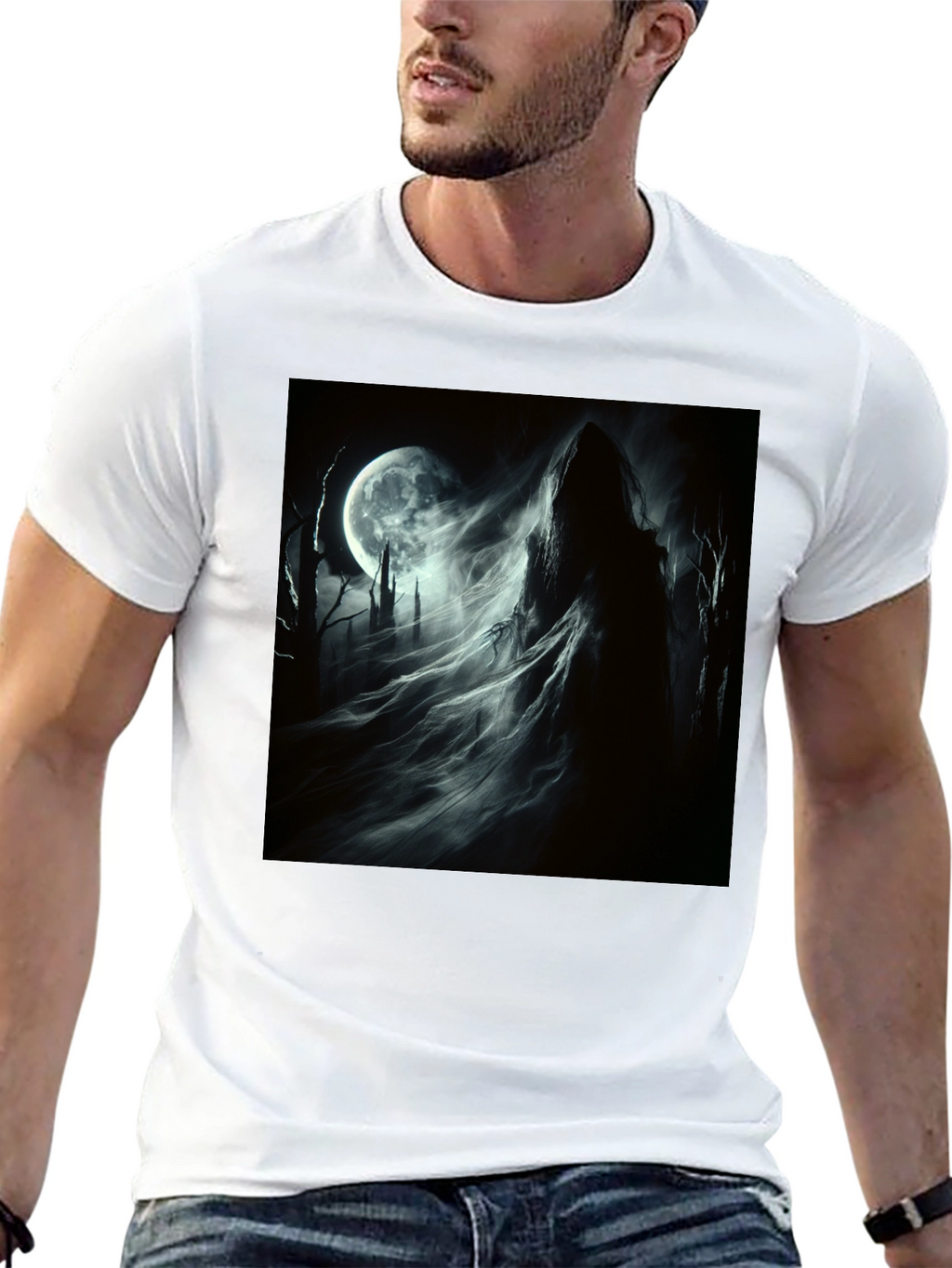 Grim Reaper Moon T-Shirt - Gothic Style