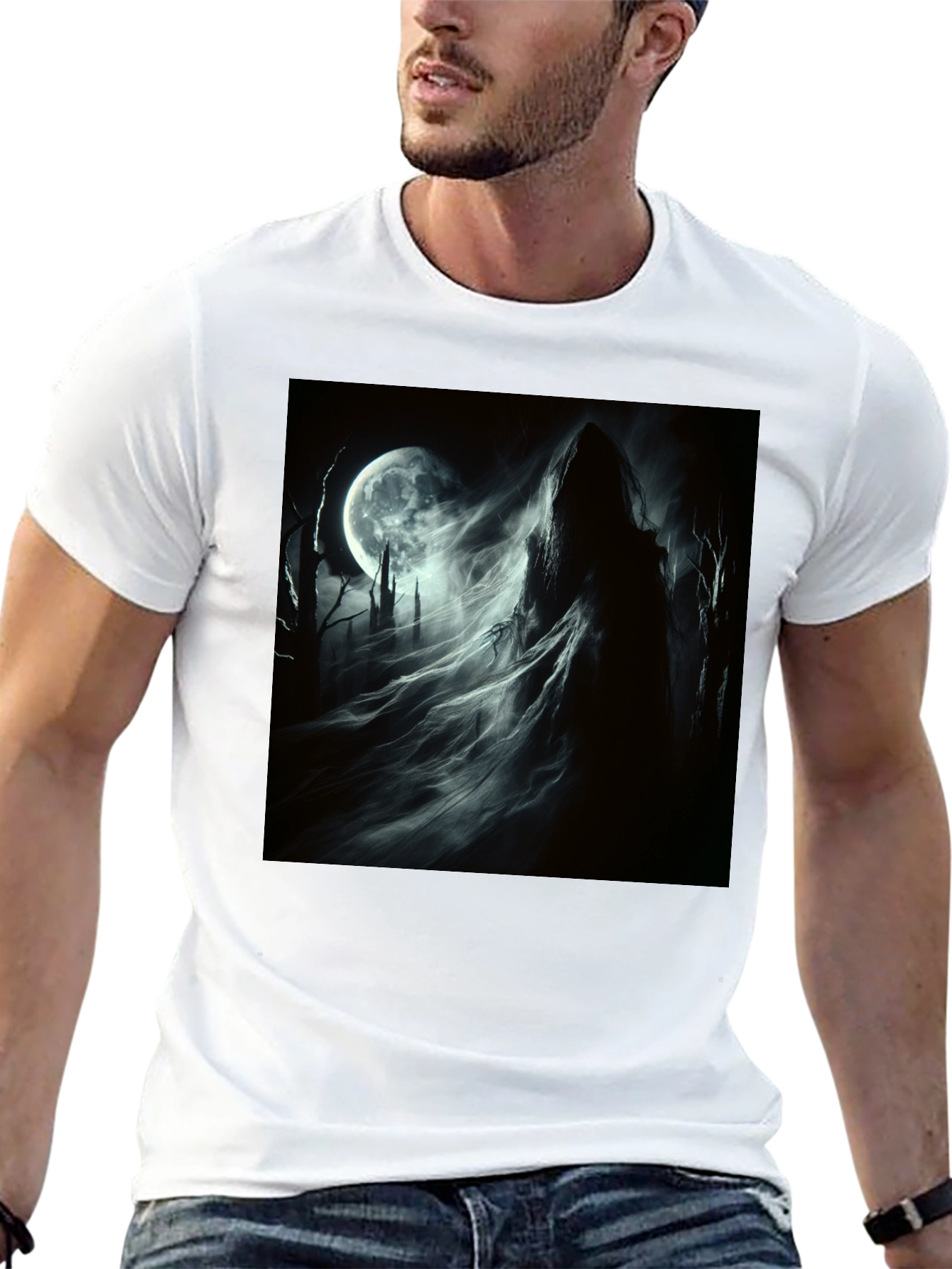 Grim Reaper Moon T-Shirt - Gothic Style