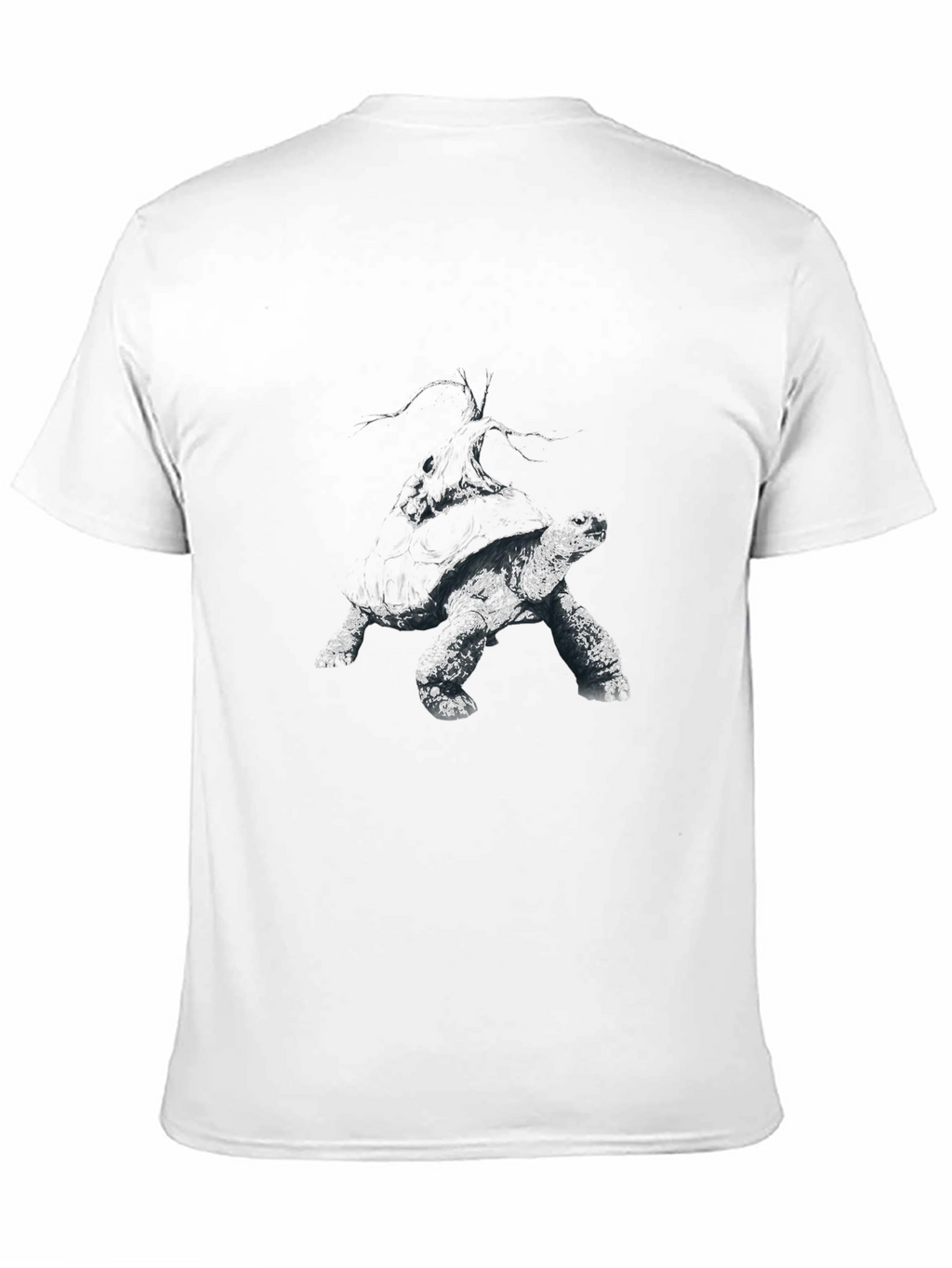 Abstract Turtle Graphic Black T-Shirt