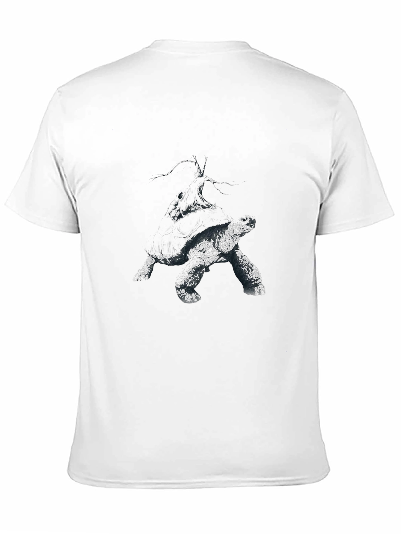 Abstract Turtle Graphic Black T-Shirt