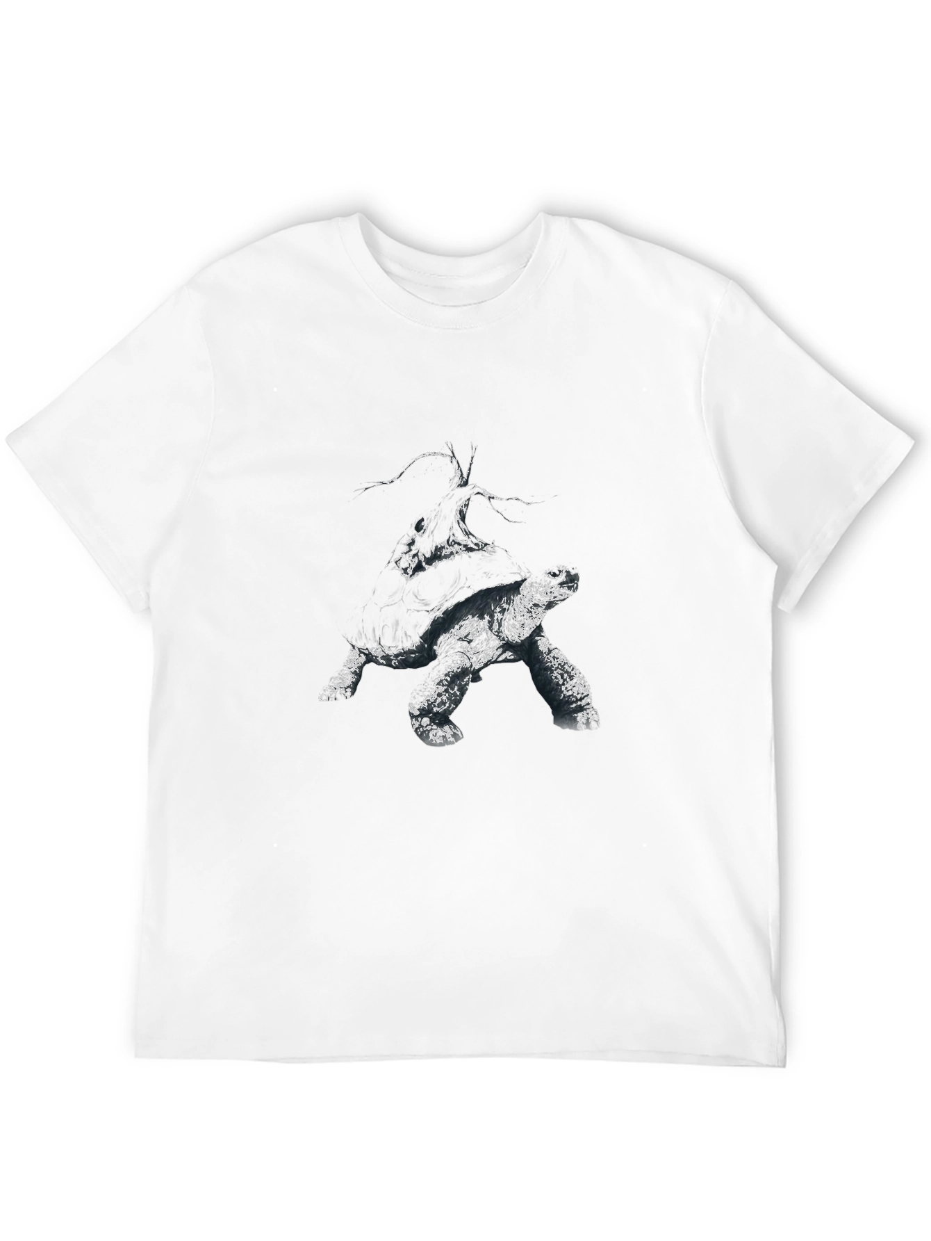 Abstract Turtle Graphic Black T-Shirt