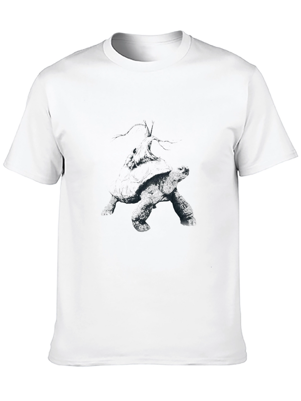 Abstract Turtle Graphic Black T-Shirt