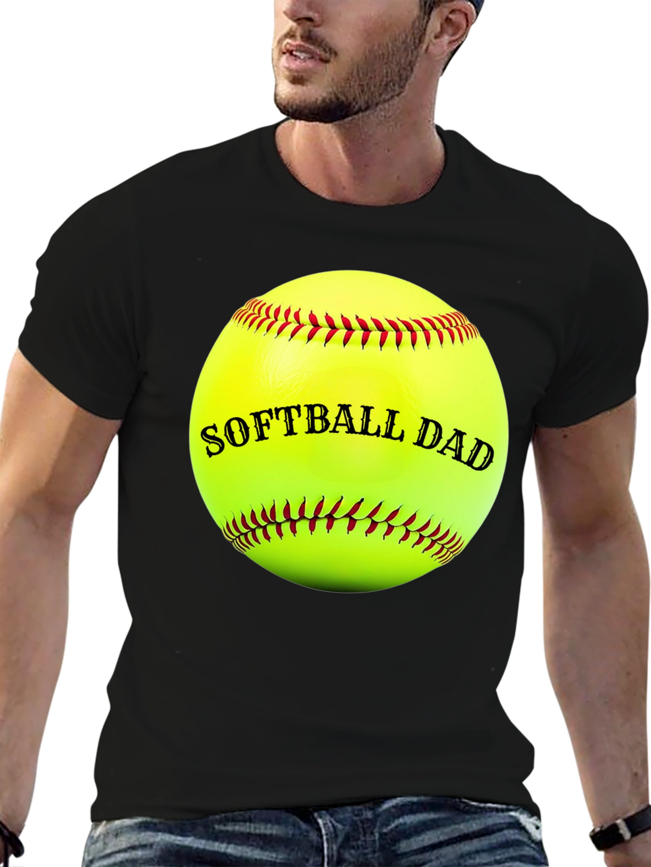 Softball Dad T-Shirt - Black Tee