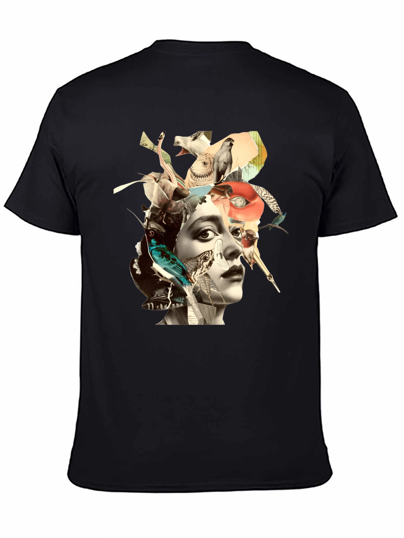 Artistic Collage Graphic Tee - Unisex Black T-Shirt
