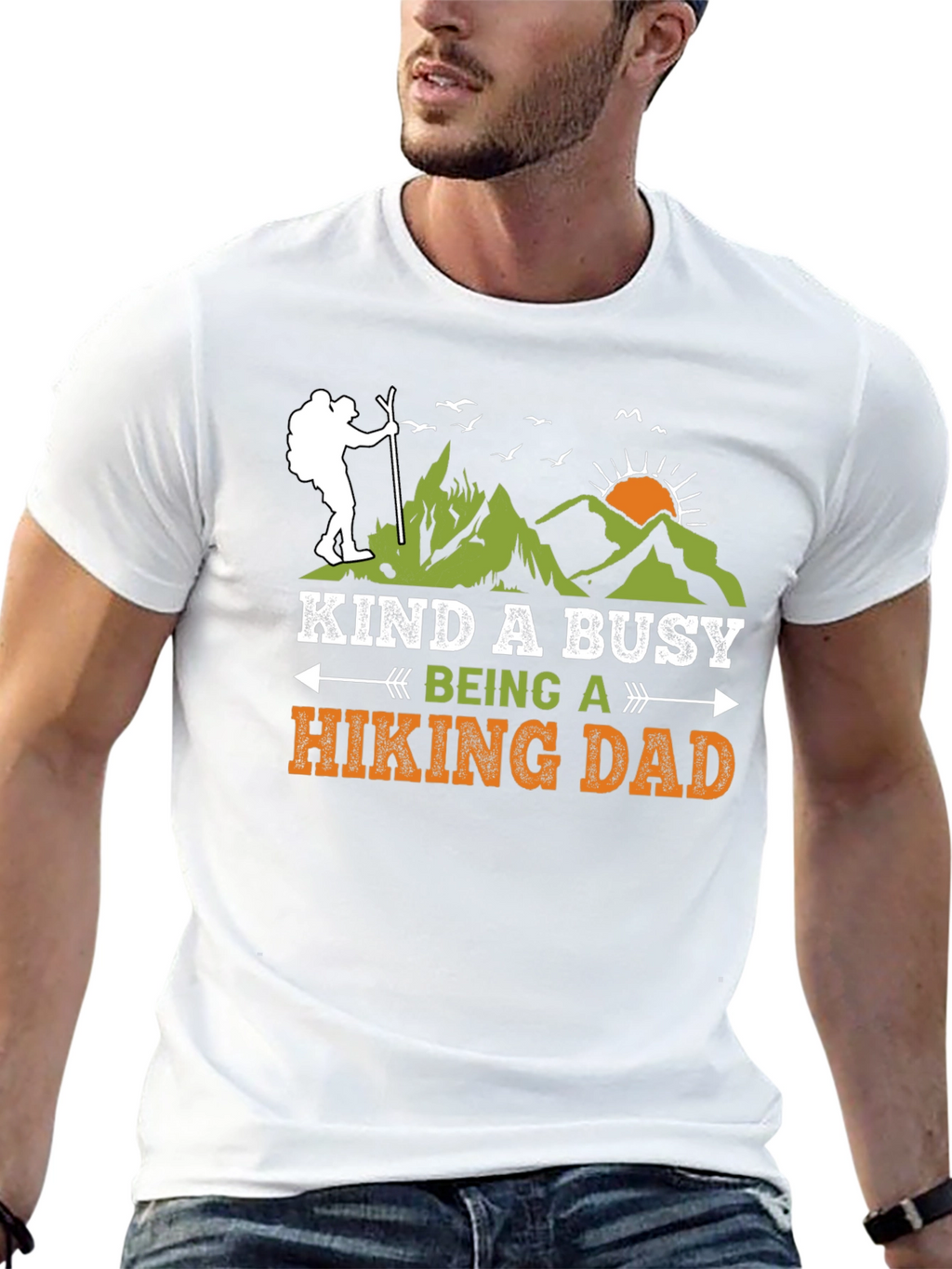 Kind a Busy Hiking Dad Black T-Shirt