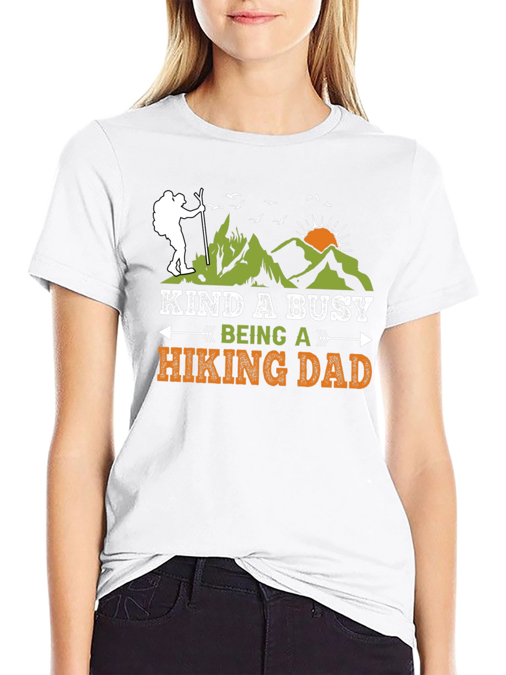 Kind a Busy Hiking Dad Black T-Shirt