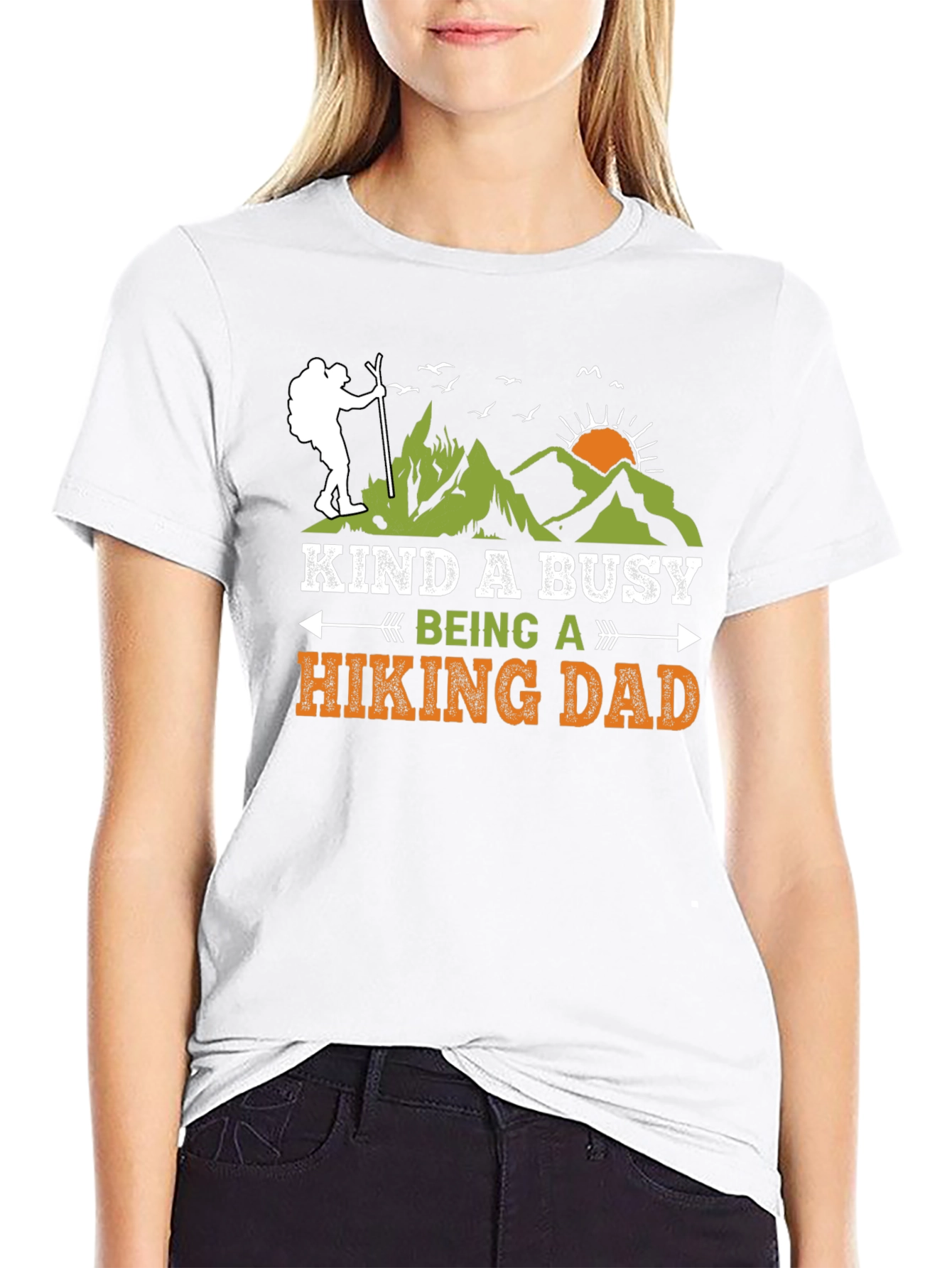 Kind a Busy Hiking Dad Black T-Shirt