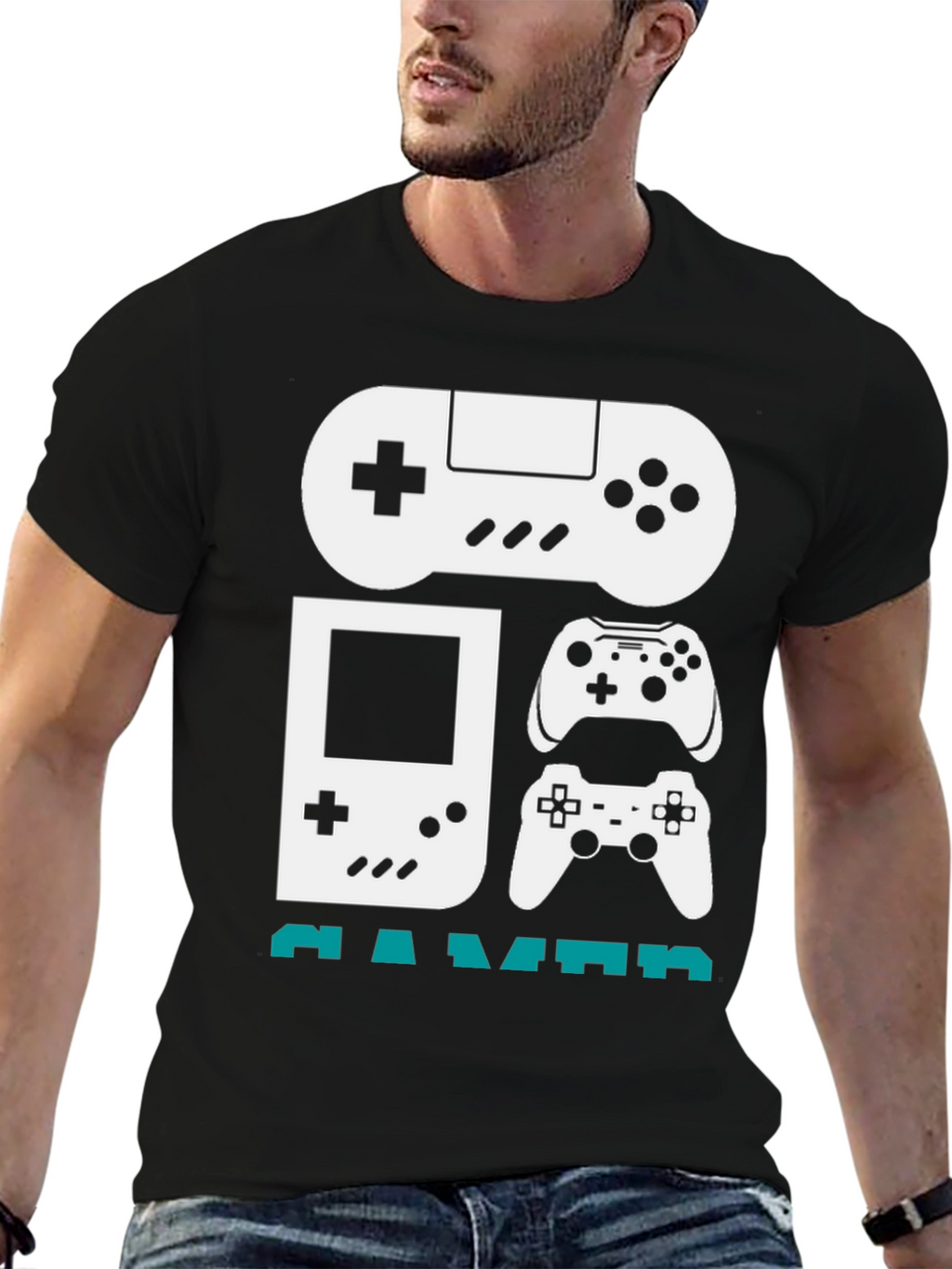 Gamer Graphic T-Shirt - Black Cotton Tee
