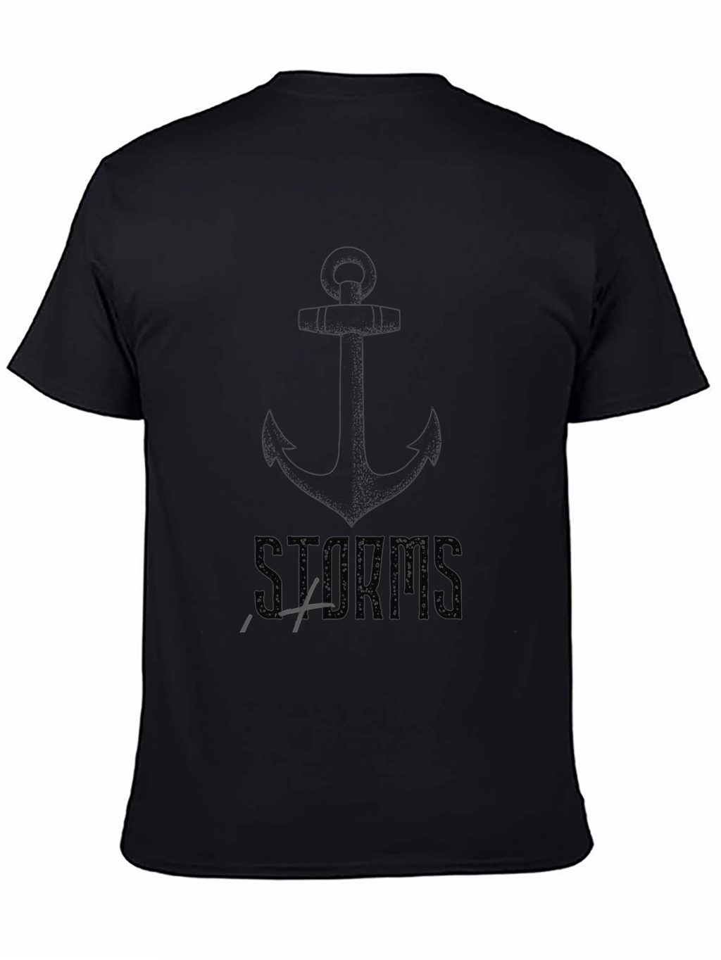 Storms Anchor Black Graphic T-Shirt